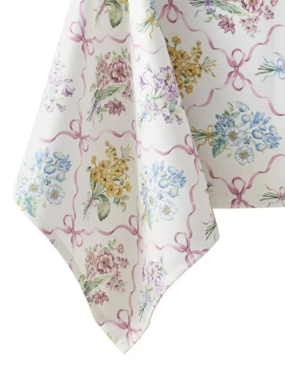 Lenox Bouquet Ribbon Tablecloth - Multicolored Floral - 60x84